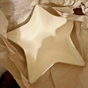 NEW Pottery Barn Star Serving Bowl | NWOT White Ivory Rustic Stoneware Bowl